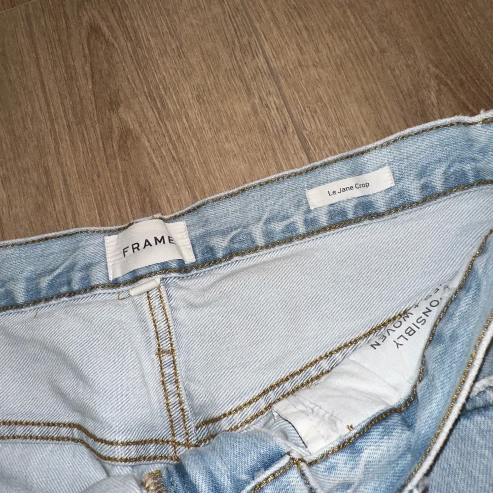 FRAME Le Jane Crop Straight Leg Blue Light Wash Jeans Size 30 - Picture 5 of 10